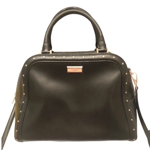 Kate spade black leather studded two way bag purse